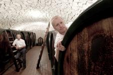Andreas and Hans in the red wine cellar.